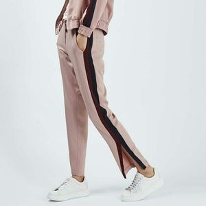 TOPSHOP Satin Cuffless Jogger Pants Pink {BB9}